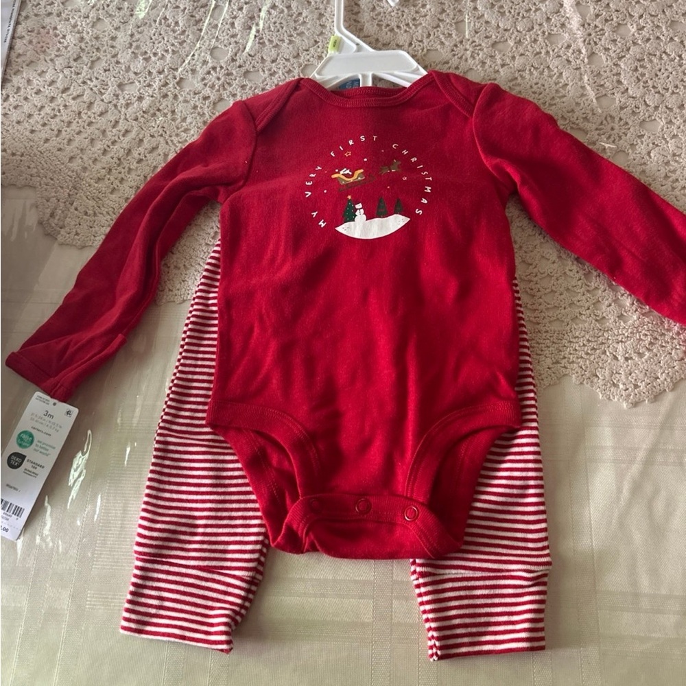 Carter's Red and White Holiday Bodysuit